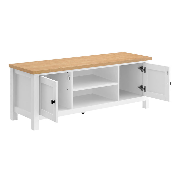 Sarantino TV Stand - Modern Charm with Spacious Shelves