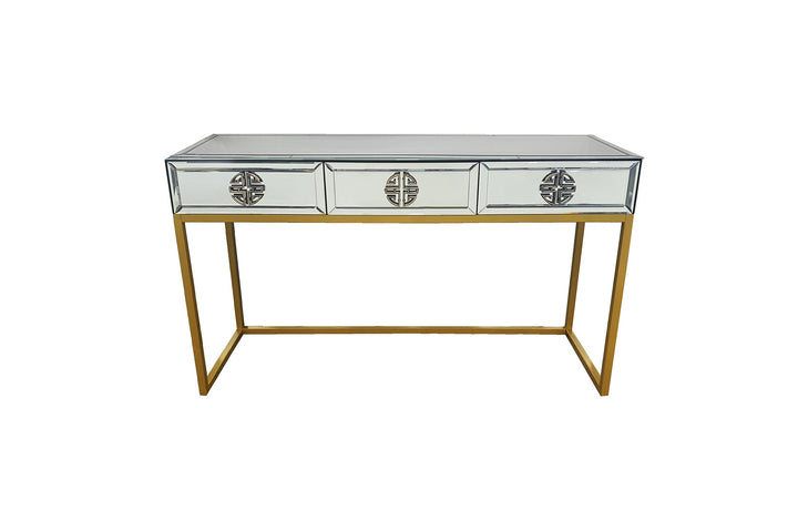 Athens Mirrored Bed Console Table -Gold