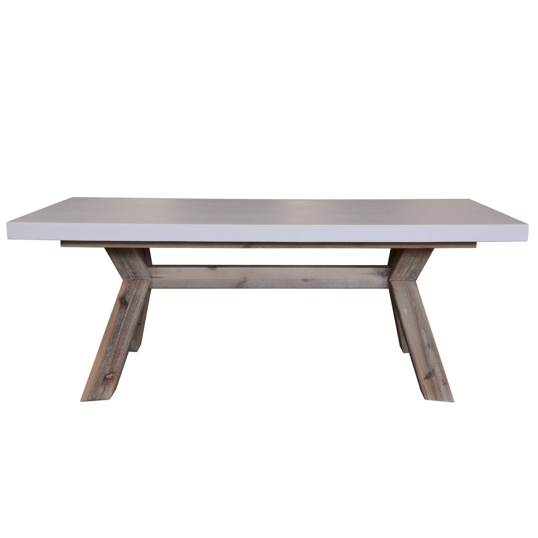 Stony 120cm Coffee Table with Concrete Top - White