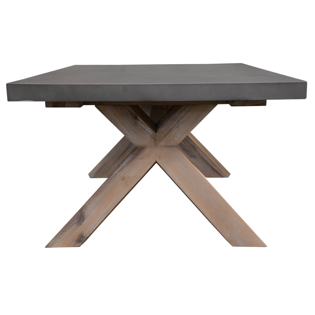 Stony 120cm Coffee Table with Concrete Top - Modern 2-Tone Design