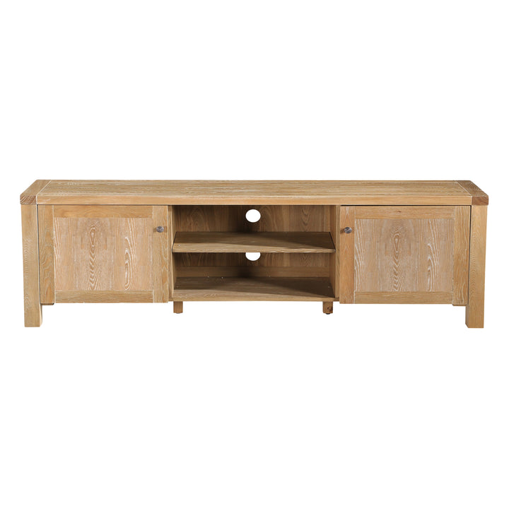 Classic Refectory Style Entertainment Unit - 2 Door, 2 Nickel