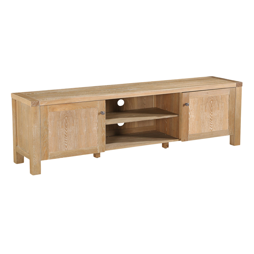 Classic Refectory Style Entertainment Unit - 2 Door, 2 Nickel