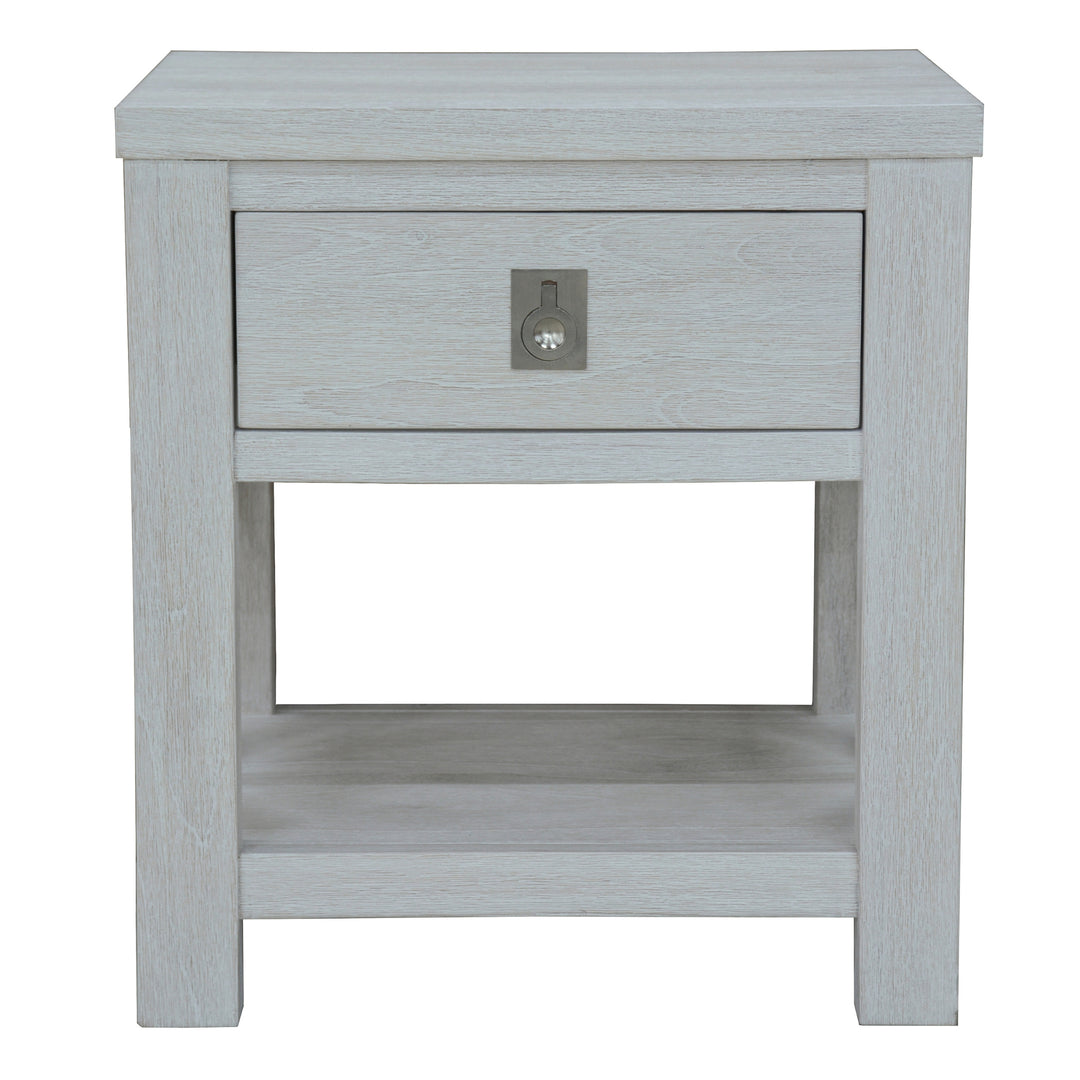 King Bed, Dresser-Mirror Suite Coastal Style White Wash