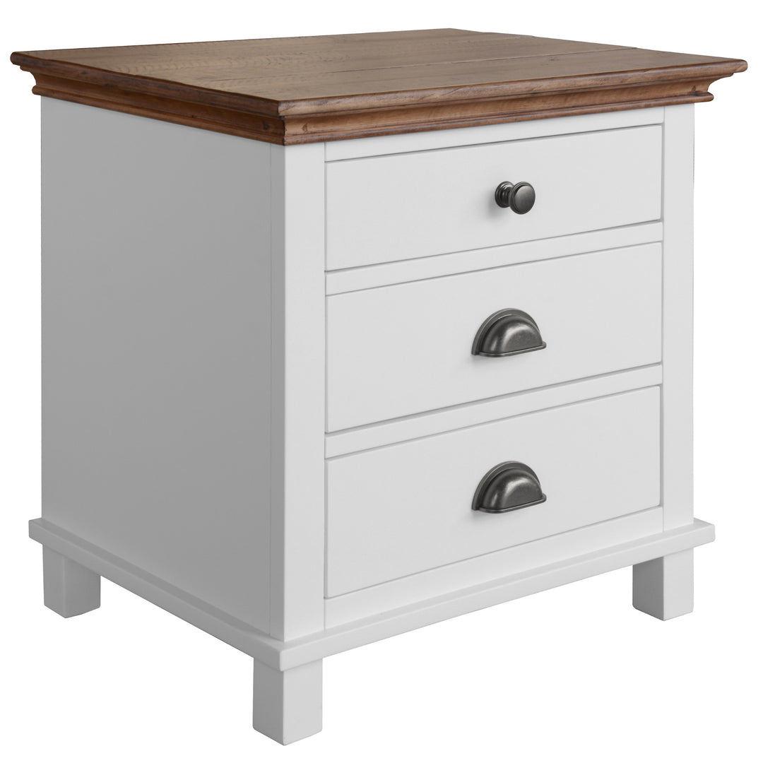 Hampton Style 2-Piece Bedside Tables & Tallboy Set - Solid Pine Wood