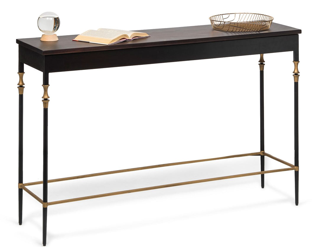 Gold Black Wooden Slim Hallway Console Table