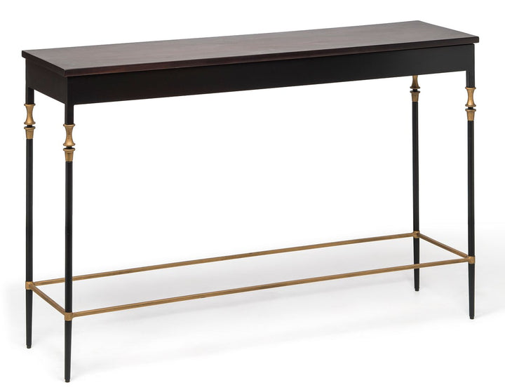 Gold Black Wooden Slim Hallway Console Table