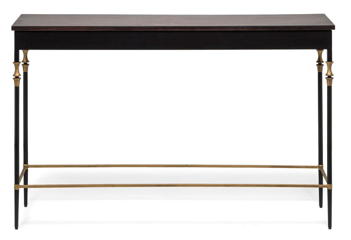 Gold Black Wooden Slim Hallway Console Table