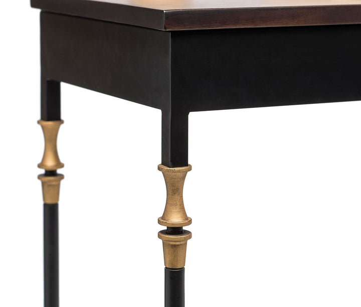 Gold Black Wooden Slim Hallway Console Table