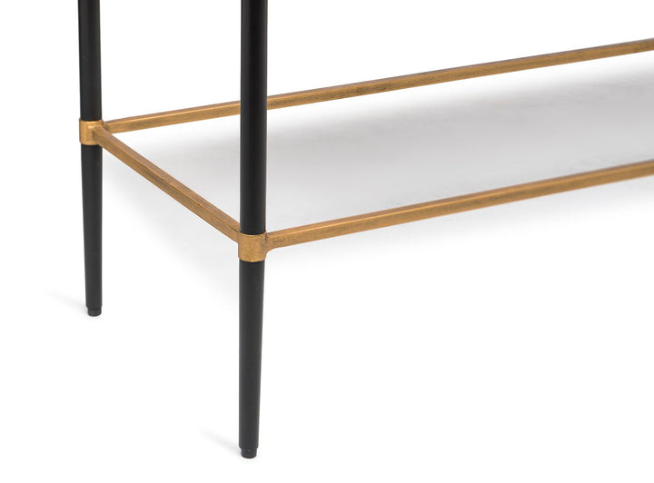 Gold Black Wooden Slim Hallway Console Table