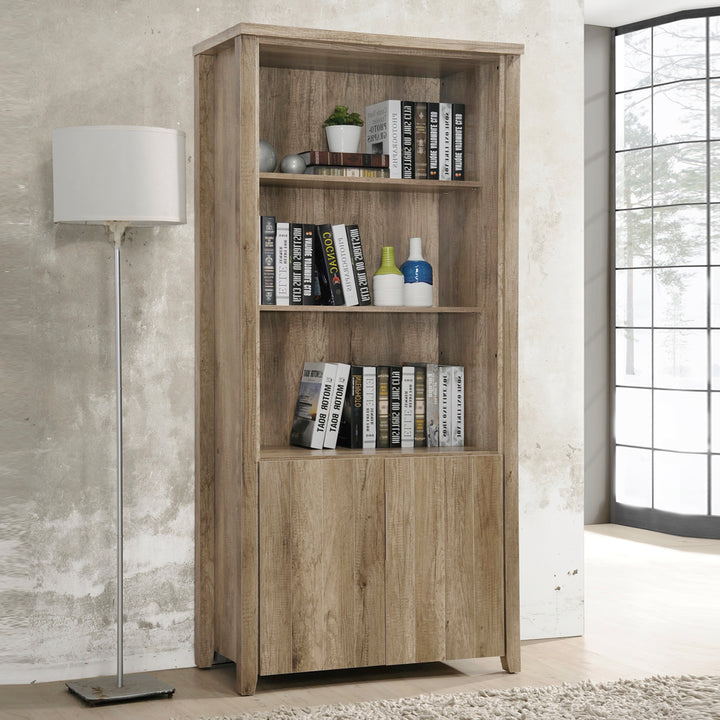 Timeless Wood-like MDF Book Shelf with Ample Storage - Oak