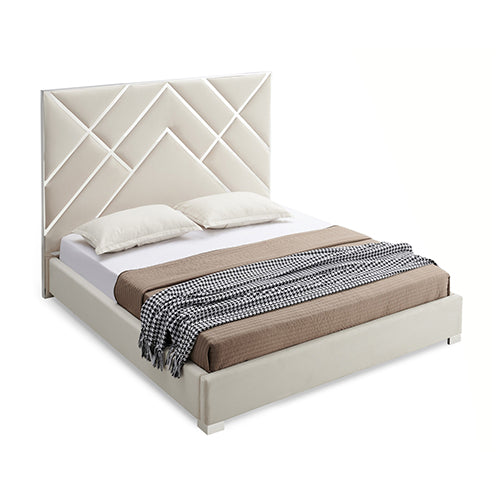 Matrix King Bed Frame - Supreme Quality, Premium Upholstery, Foam-Quilted Headboard