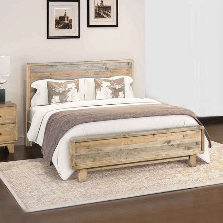 Queen Size Woodland Bedframe with Pine Wood Construction and Rustic Look