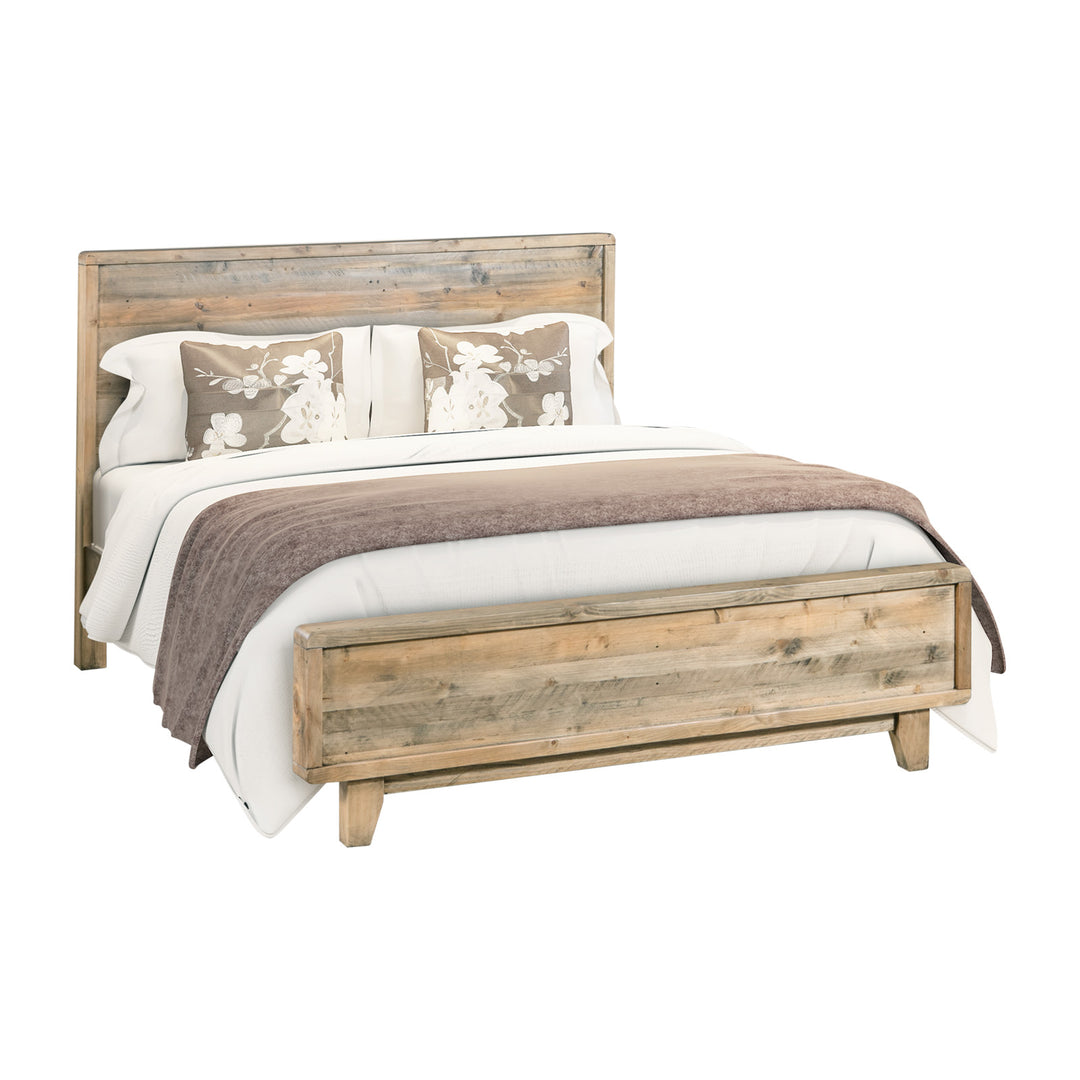 Queen Size Woodland Bedframe with Pine Wood Construction and Rustic Look