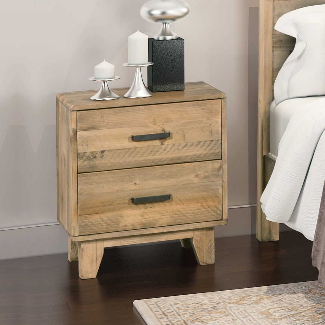 Woodland Rustic Pine-Plywood Bedside Table