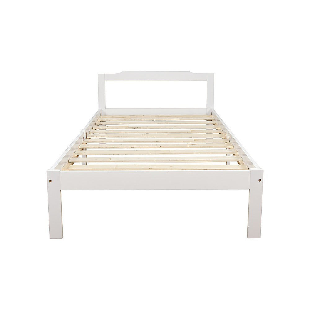 Natural Wooden Bed Frame Single