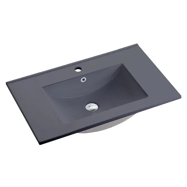 Vanity Top Matte Grey Ceramic 75cm 1-Taphole