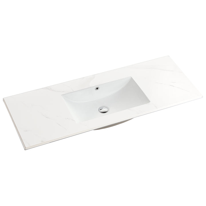 Mia 120cm 2 Drawer Wall Hung Vanity Matte White/Timber