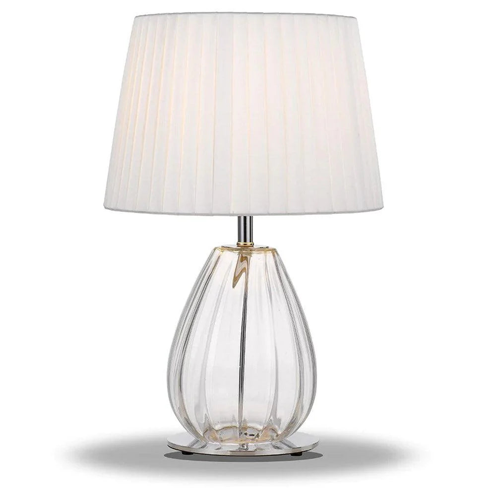 Veana Table Lamp in Antique Gold/Black or Chrome/Ivory