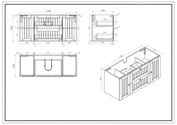 Venetian 1200 Matte White – Wall Hung