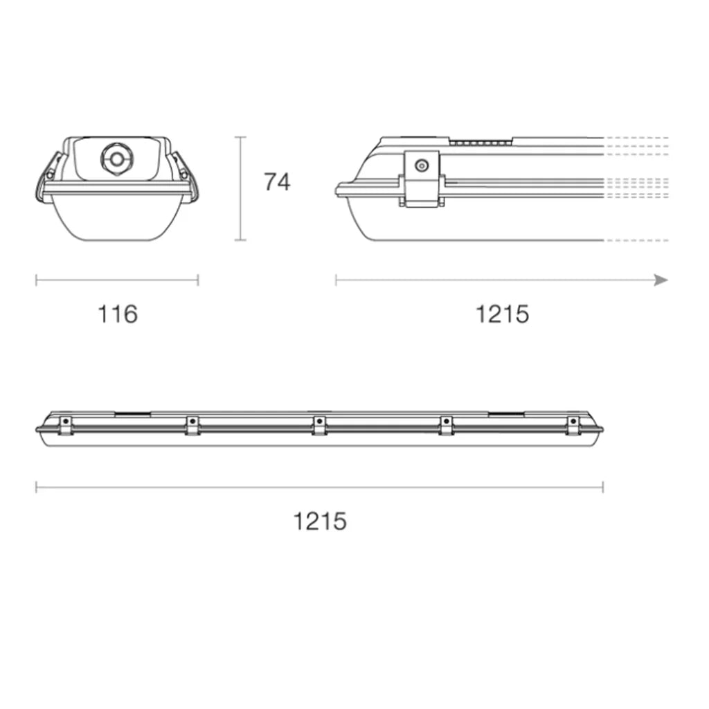 Triled Batten Light in 1215mm x 116mm