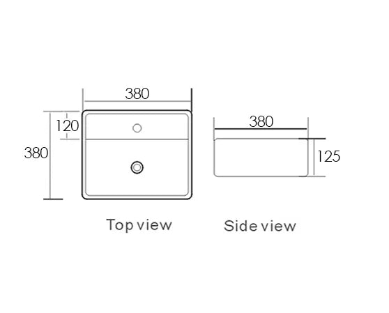 Wall Hung Square Basin 380x380x120 – Modern and Stylish