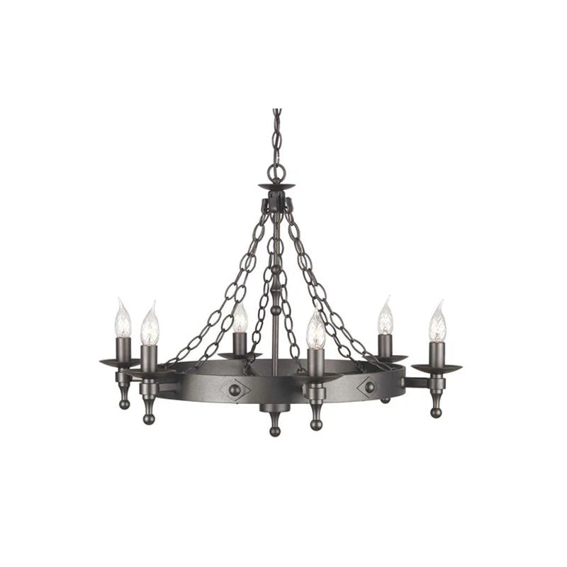 Warwick 5Lt/6Lt/8Lt/12Lt/18Lt Chandelier E14 in Graphite Elstead Lighting - ELS.WR5, ELS.WR6, ELS.WR8, ELS.WR12, ELS.WR18