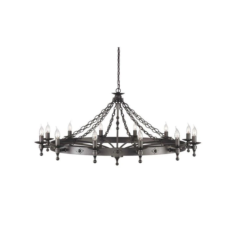 Warwick 5Lt/6Lt/8Lt/12Lt/18Lt Chandelier E14 in Graphite Elstead Lighting - ELS.WR5, ELS.WR6, ELS.WR8, ELS.WR12, ELS.WR18