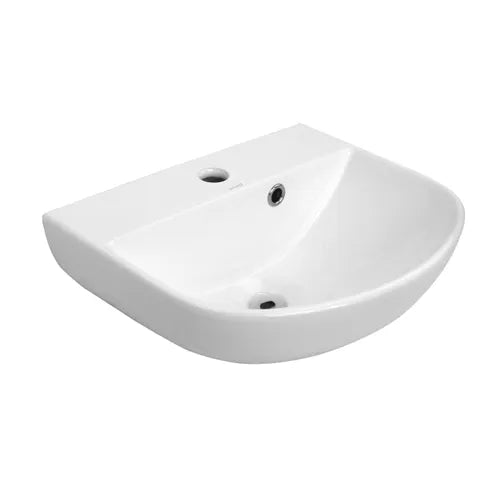 Wellness 430x360x180 Wall Hung Basin – Sleek D-Shaped Design