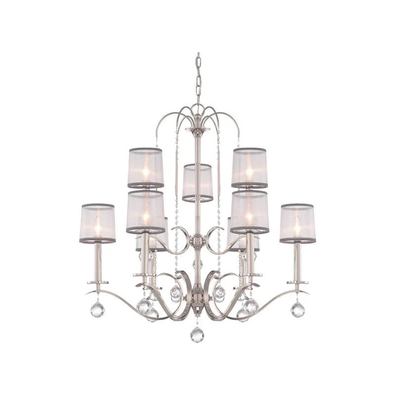 Whitney 9Lt 2 Tier Chandelier E14 in Imperial Silver Elstead Lighting - ELS.QZ-WHITNEY9