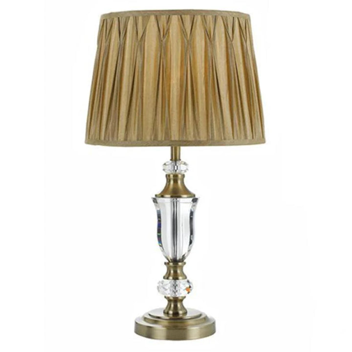 Wilton Table Lamp in Antique Brass/Gold or Nickel/Cream