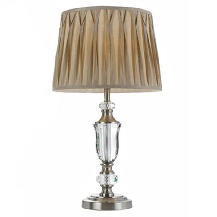 Wilton Table Lamp in Antique Brass/Gold or Nickel/Cream