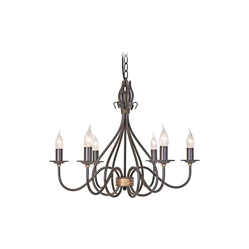 Windermere 3Lt/6Lt Chandelier E14 in Rust/Gold Elstead Lighting - ELS.WM3, ELS.WM6