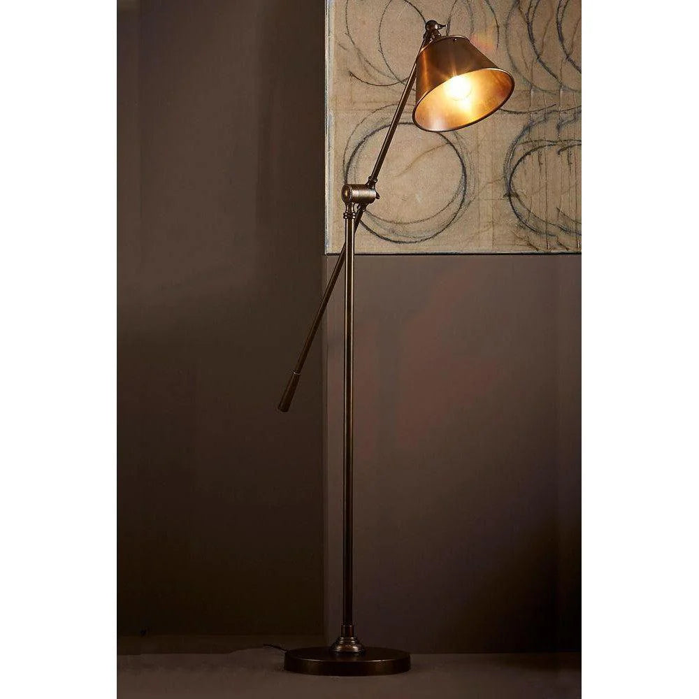 Winslow Floor Lamp in Antique Brass or Silver Emac & Lawton Lighting