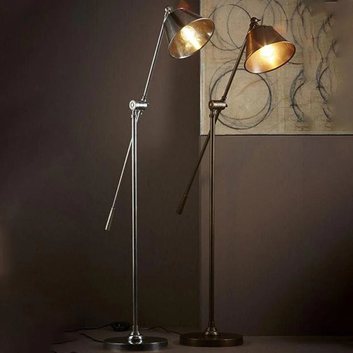 Winslow Floor Lamp in Antique Brass or Silver Emac & Lawton Lighting