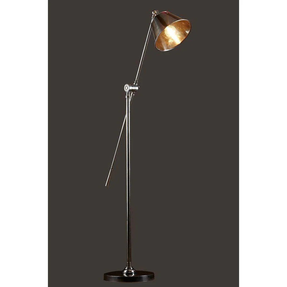 Winslow Floor Lamp in Antique Brass or Silver Emac & Lawton Lighting