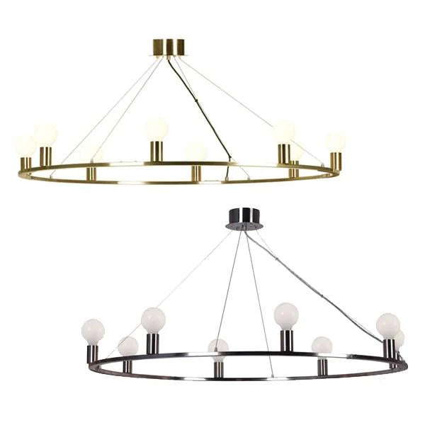 Yves Chandelier 8Lt in Antique Brass or Nickel