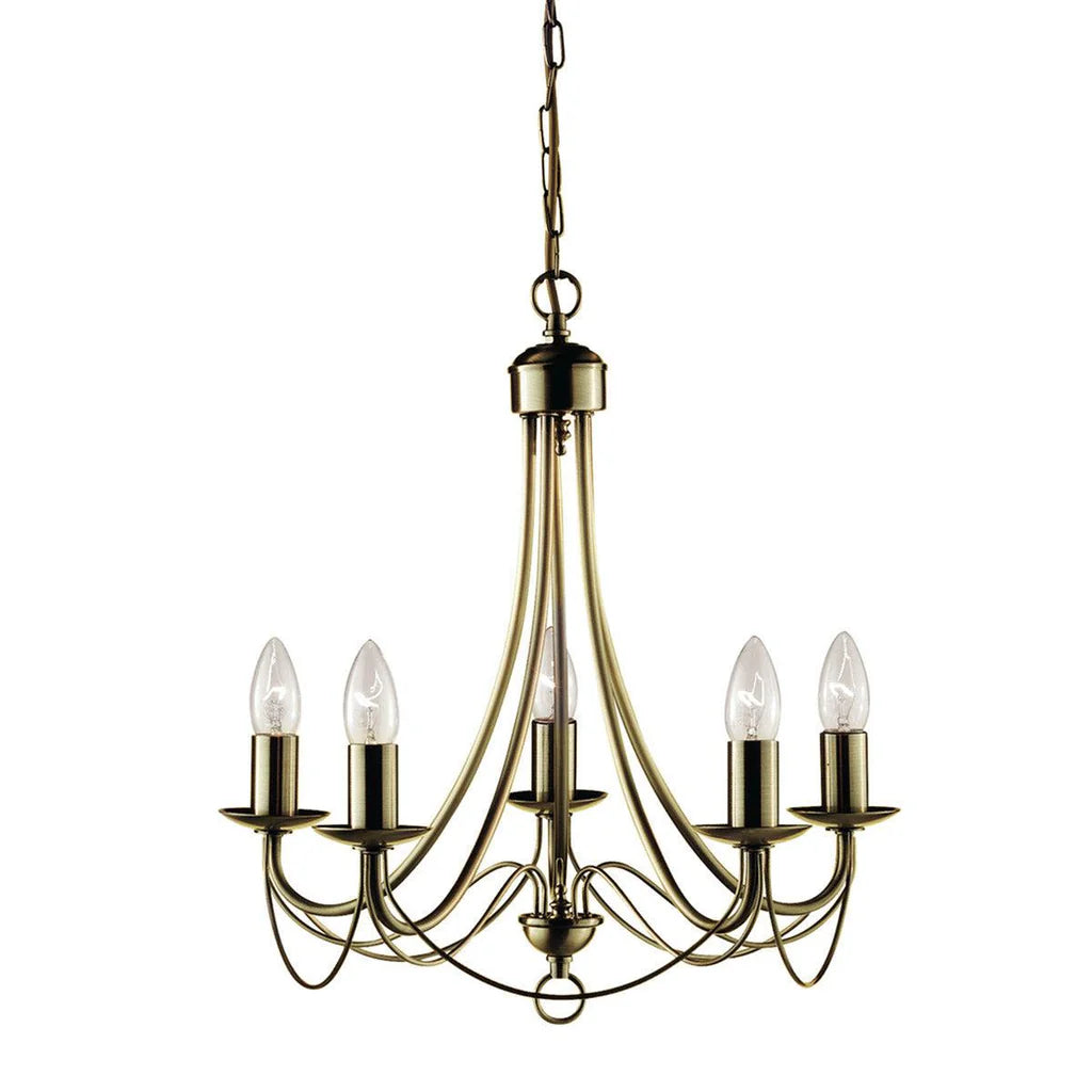 Alyssa Antique Metal Pendant Light - Black, Satin Chrome or Antique Brass, 5 Lights, PL0033