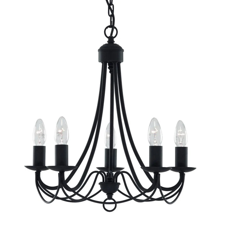 Alyssa Antique Metal Pendant Light - Black, Satin Chrome or Antique Brass, 5 Lights, PL0033