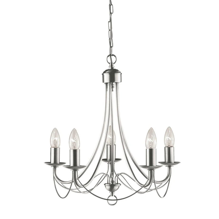 Alyssa Antique Metal Pendant Light - Black, Satin Chrome or Antique Brass, 5 Lights, PL0033