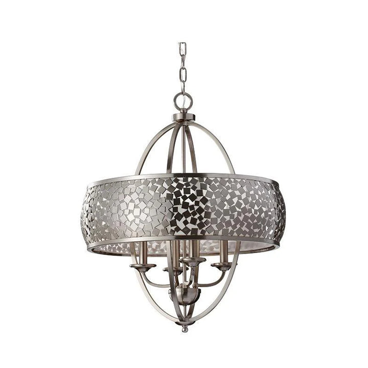 Zara 4Lt Chandelier E14 in Brushed Steel Elstead Lighting - ELS.FE-ZARA4-L