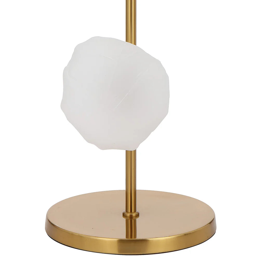 Zecca 6Lt Floor Lamp in Antique Gold & Frost