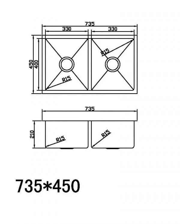 Zetra 735 Double Bowl – Kitchen Sink