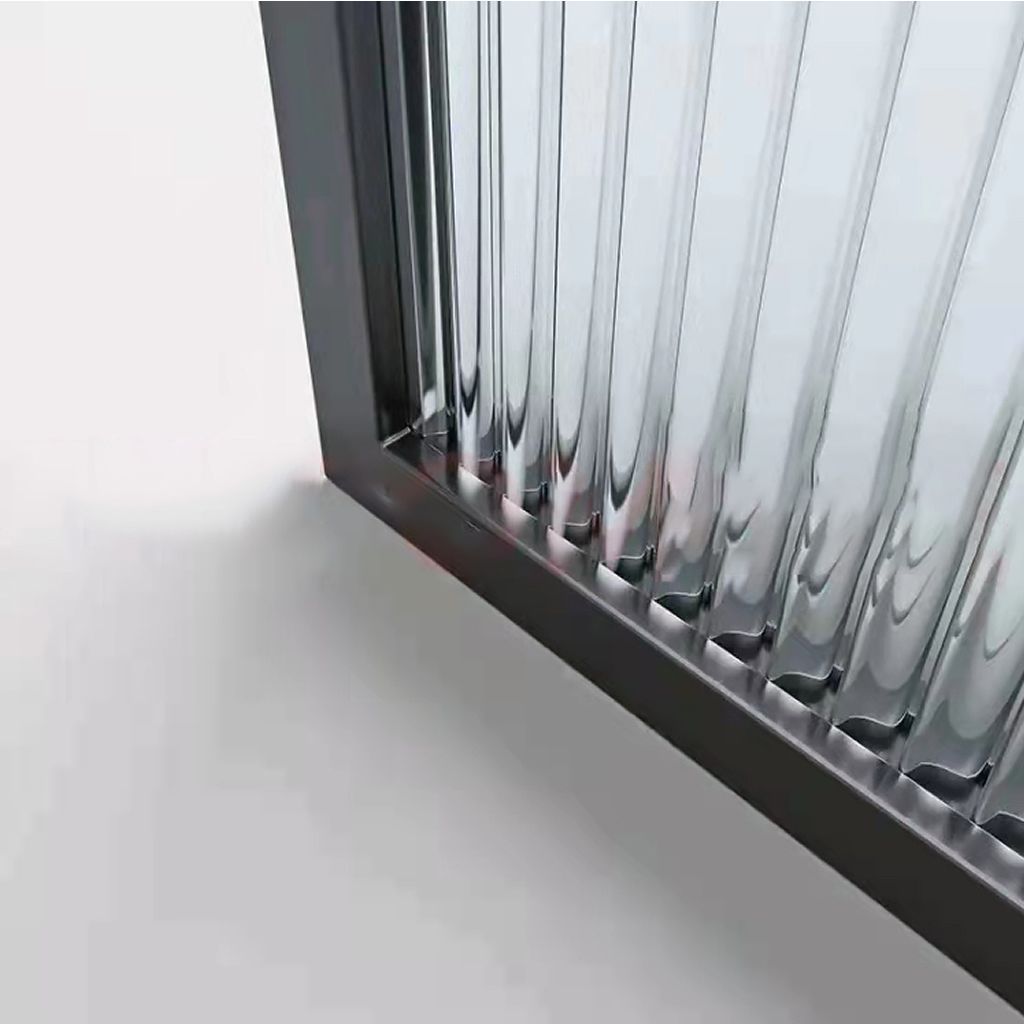 LED Fluted Glass Shower Panel Brushed Stainless Steel