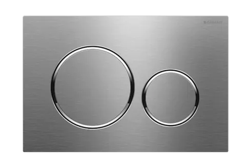 Sigma20 Dual Flush Button Round Brushed S/S Plate with Chrome Trim