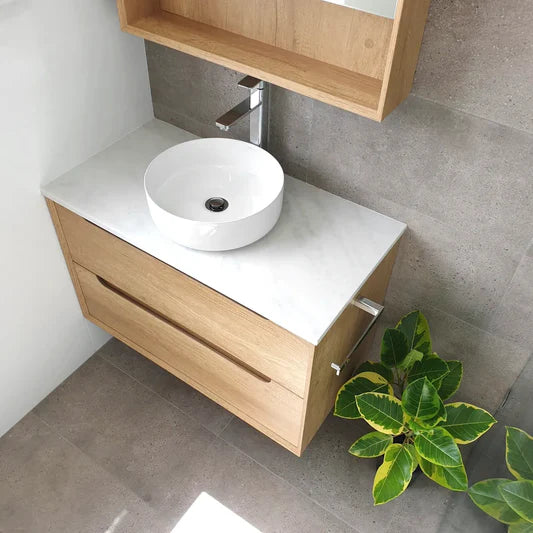 Byron 900mm Natural Oak Wall Hung Vanity