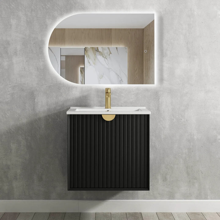 Marlo 600mm Matte Black Wall Hung Vanity