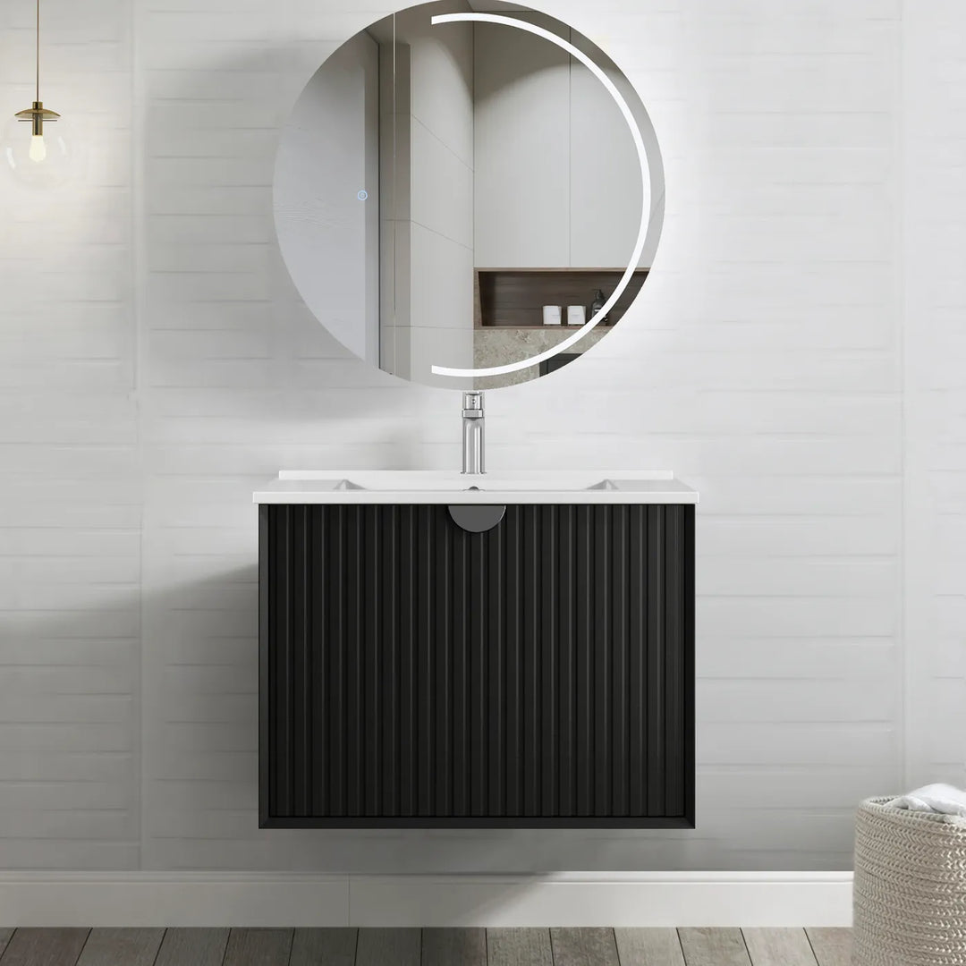 Marlo 750mm Matte Black Wall Hung Vanity