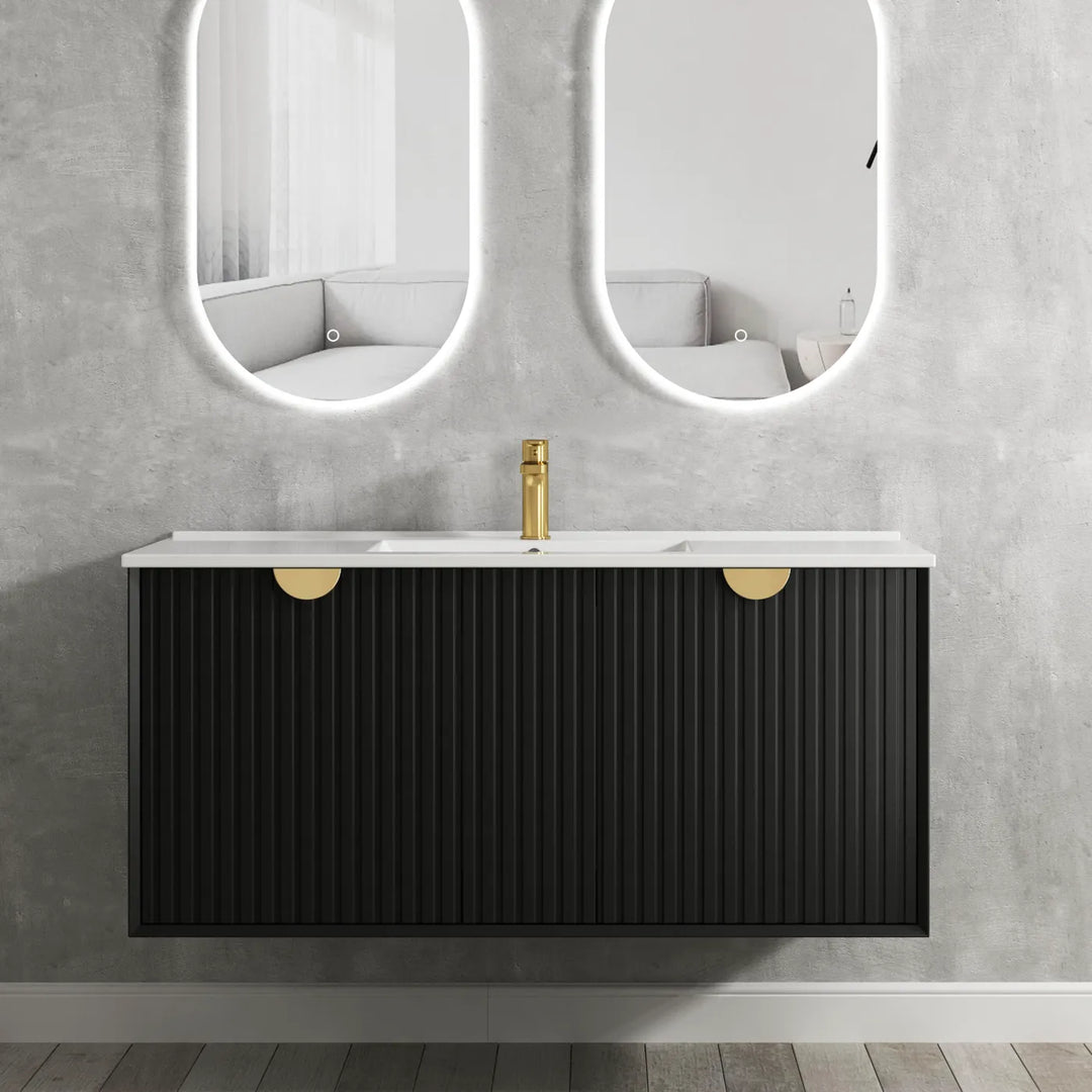 Marlo 1200mm Matte Black Wall Hung Vanity