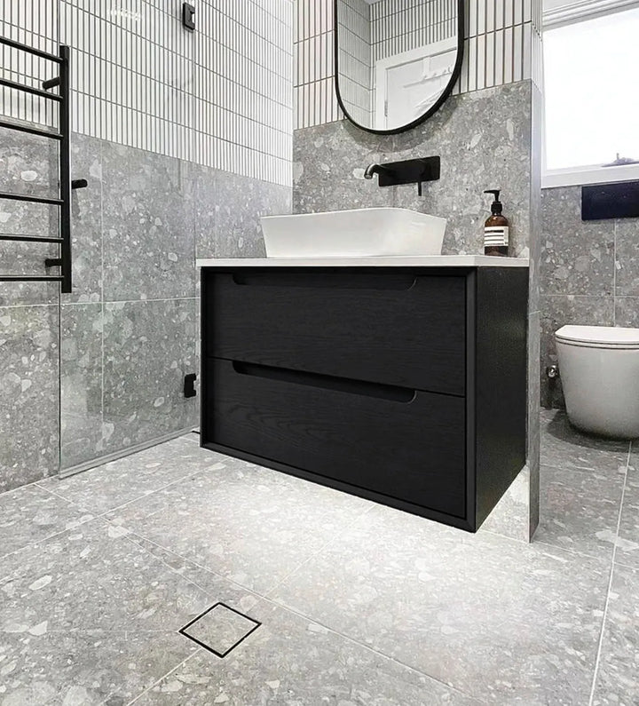 Smart 115 Matte Black Square Tiles Waste