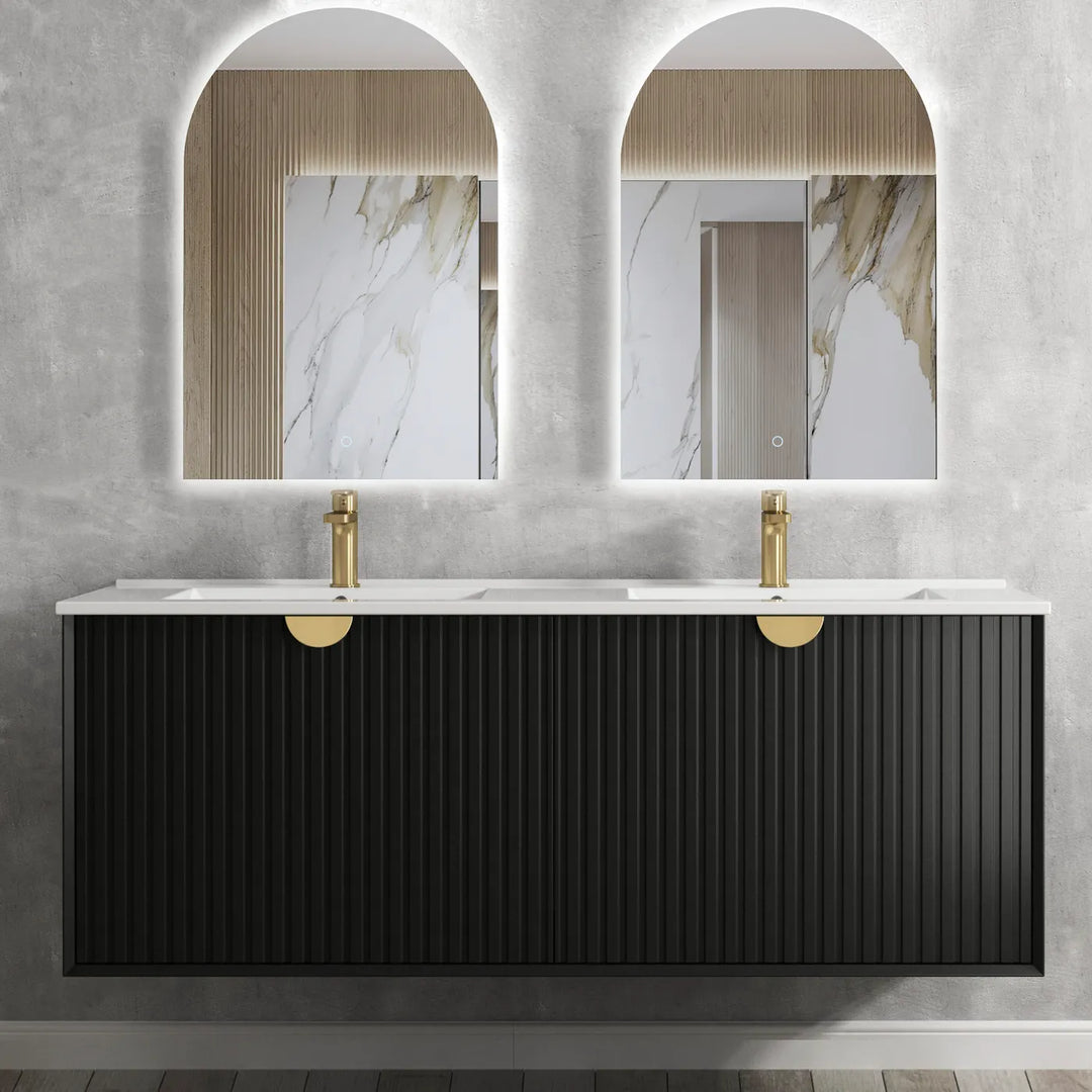 Marlo 1500mm Matte Black Wall Hung Vanity